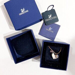 Swarovski Crystal Heart And Butterfly Pendant Cord Necklace